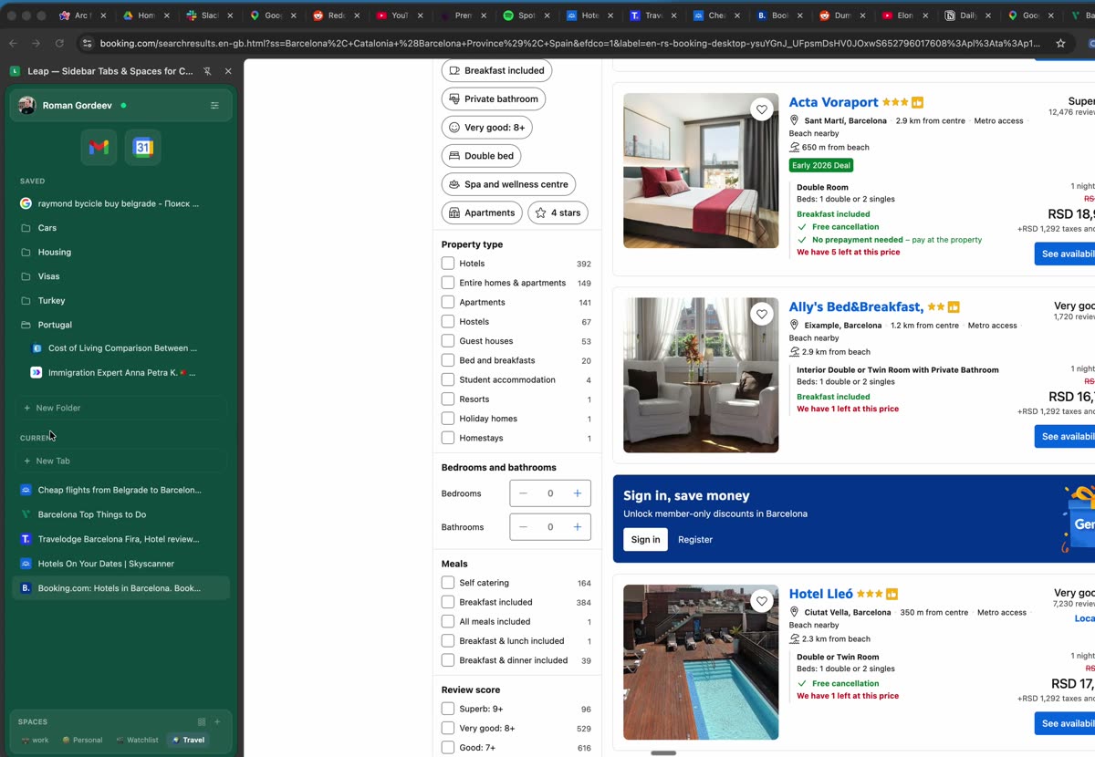 Leap keyboard shortcuts — drag-and-drop tab organization in Chrome