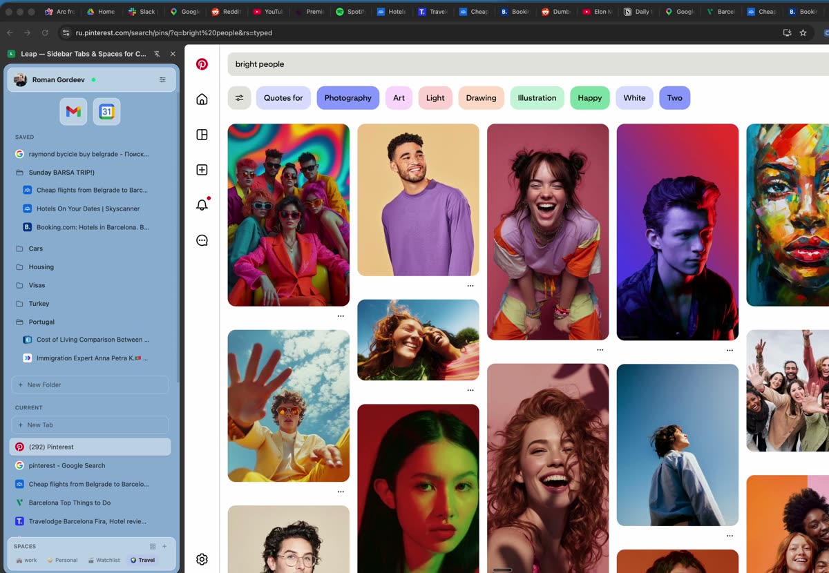 Leap spaces with different colors and backgrounds